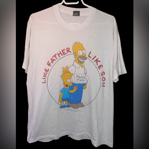 Vintage Simpsons Bart Simpson & Homer Simpson Cartoon promo Tshirt. - Picture 1 of 3